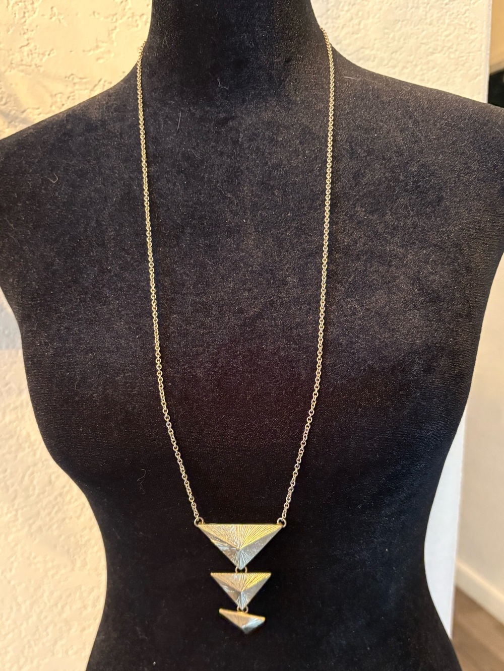 Gold Geometric Triangle Pendant Necklace - Women Jewelry